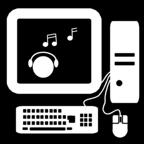 computer: listen to music / listen to music on the computer